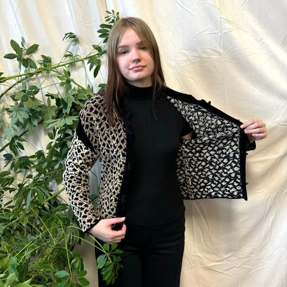 St Louis Handloomed 100% Rayon Leopard Print MultiColored Sweater Size XS - Picture 4 of 6